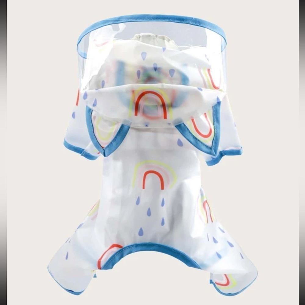 Rainbow Print Pet Raincoat - Picture 5 of 7